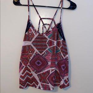 pattern v-neck tank top